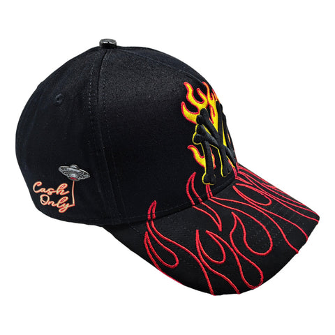 Gorra Cash Only Ny Flames 004 Negro Snapback Unisex