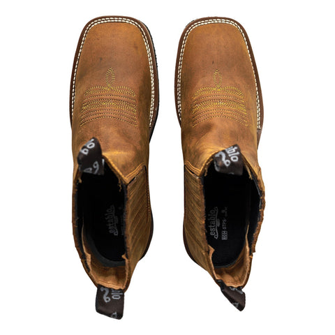 Bota Hombre Rodeo Vaquero Bulldog Cosida Piel Establo 982