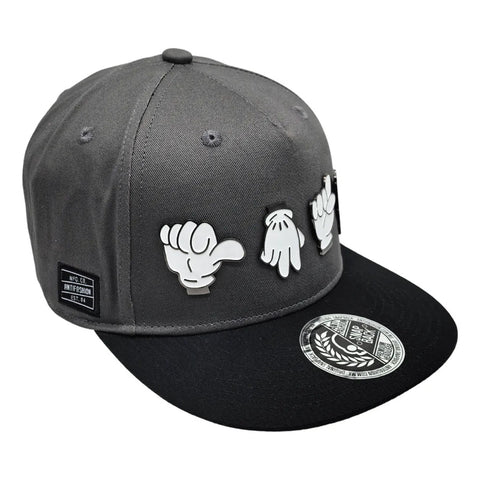 Gorra Antifashion Señas Guante Gris Negro Snapback 003