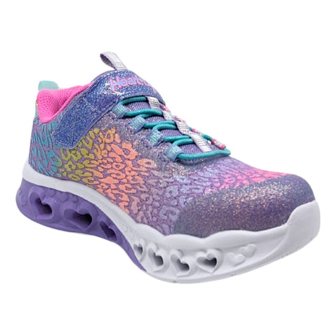 Tenis Skechers Flutter Heart Luces Morado 302314l Para Niña