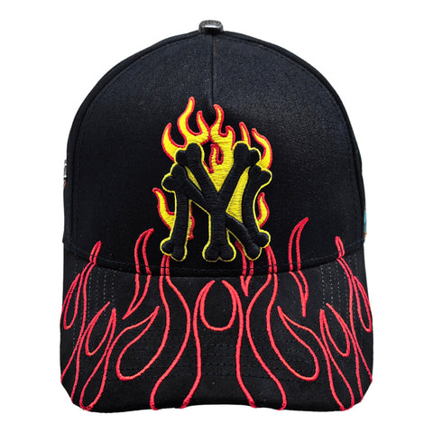 Gorra Cash Only Ny Flames 004 Negro Snapback Unisex