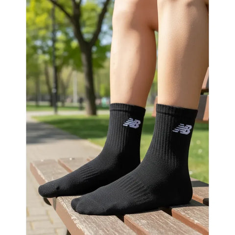 Calcetas New Balance Blanco Negro Pantorrilla 3 Pares Unisex Negro Liso 6-9 M
