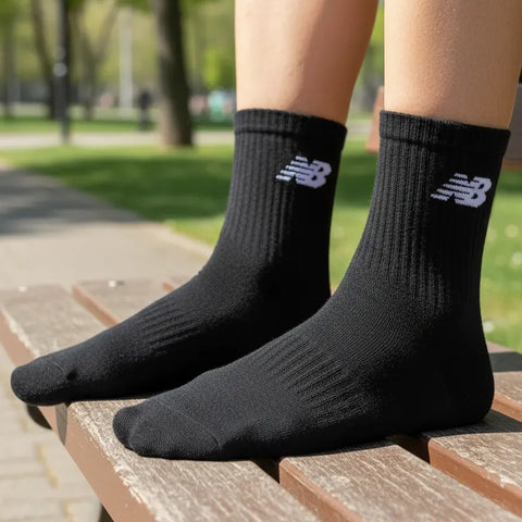 Calcetas New Balance Blanco Negro Pantorrilla 3 Pares Unisex