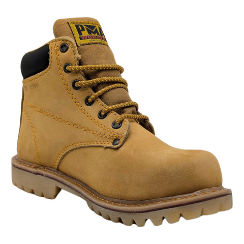 Bota De Trabajo Industrial Pma Sin Casco Miel/nobuck-mujer