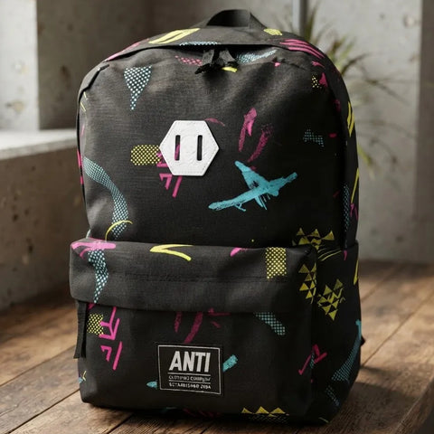 Mochila Antifashion Lines Negro Colores Unisex 009