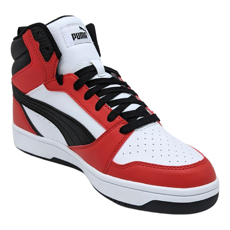 Tenis Casual Puma  Rebound V6 Blanco,rojo,negro, Para Hombre 392326 04