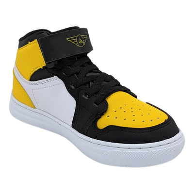 Tenis Pirma Ryder 5053 Velcro Niños Deportivo Blanco/amarillo/negro