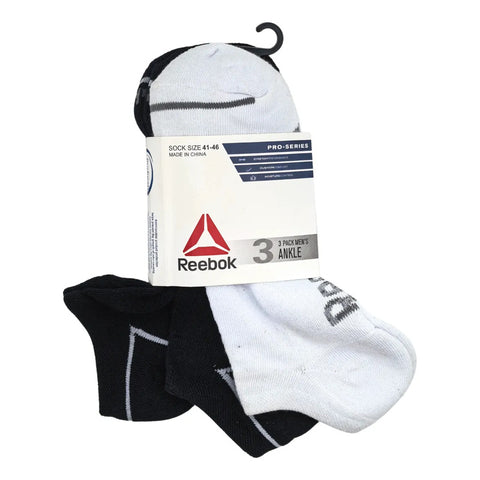 Calcetin Reebok Tin Deportivo De Algodón Hombre 3 Pack Blanco-negro Liso 41-46