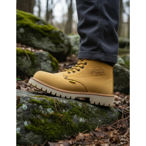 Botas De Trabajo Pma Sin Casco Uso Industrial Nobuck Miel