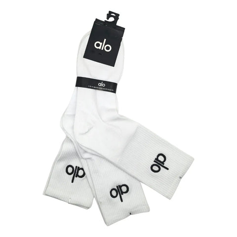 Calcetas Alo Yoga Para Mujer Deportivas Originales Talla M Blanco Liso 3-6 M