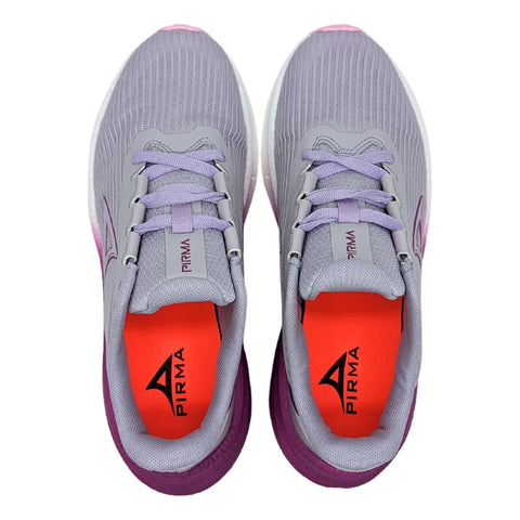 Tenis Running Mujer Pirma 4031 Premium Gris Con Lila