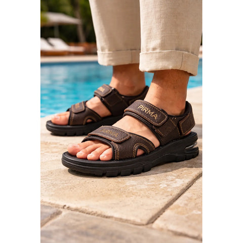 Sandalia Pirma 0001 Piel Café Hombre Café Piel 10 Mx