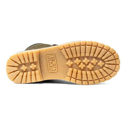 Botas Trabajo Hombre Nobuck- Musgo Casquillo Piel Pma 136