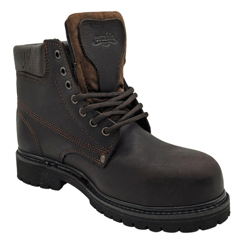 Botas Hombre Industrial Piel Cafe Con Casquillo 548 Establo