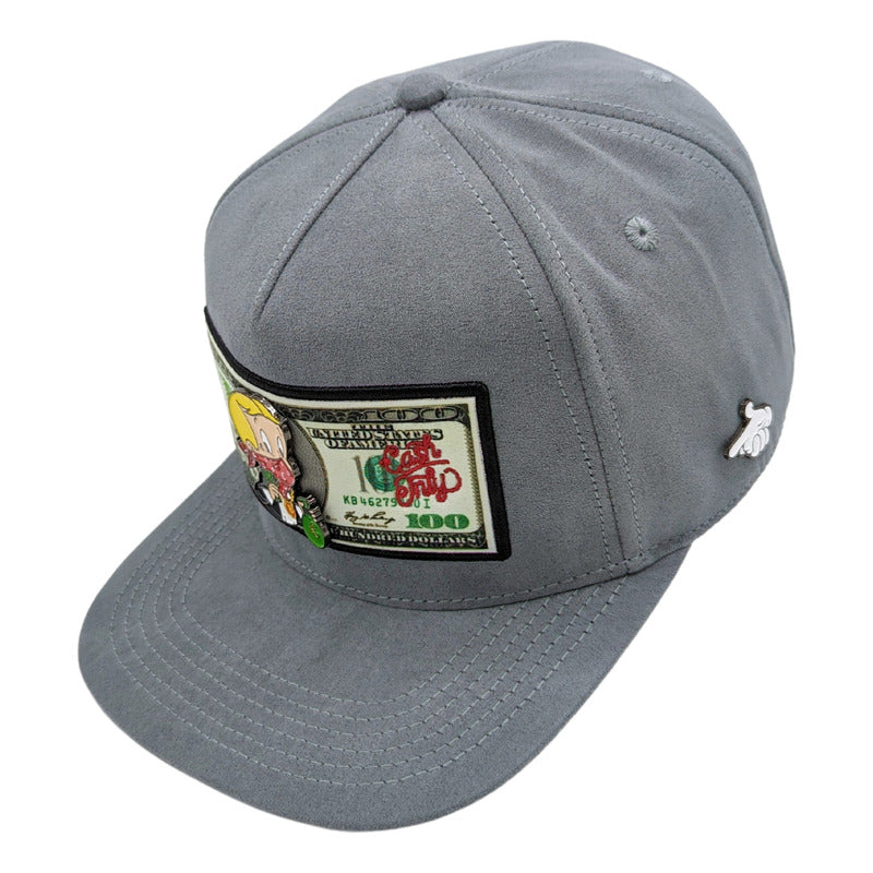 Gorra Cash Only Rich Dollar Gris Adultos.