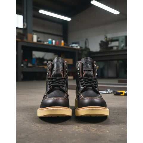 Bota De Trabajo Casual Hombre Con Agujeta Piel Establo 513