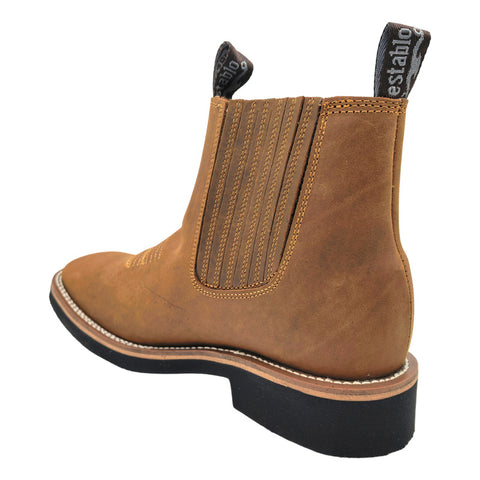 Bota Hombre Rodeo Vaquero Bulldog Cosida Piel Establo 982
