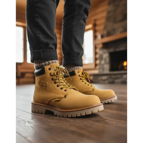 Botas De Trabajo Pma Sin Casco Uso Industrial Nobuck Miel