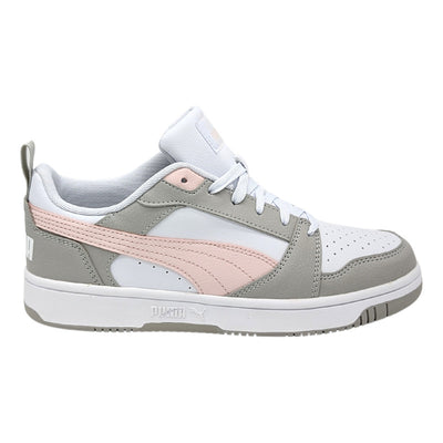 Tenis Casual Puma Rebound V6 Low Blanco,gris,rosa Para Mujer 392328 08