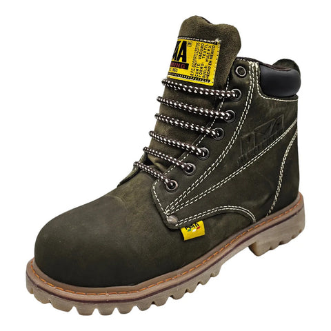 Botas Pma 136 Con Casco Nobuck Musgo Dama