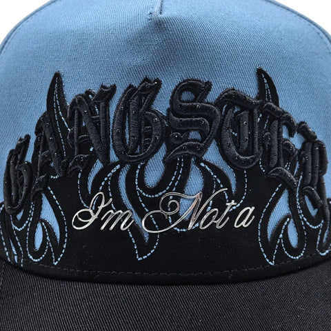 Gorra Cash Only Im Not A Gangster Azul Negro Snapback 040