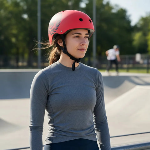 Casco Antifashion Skate Divison Rojo M-l