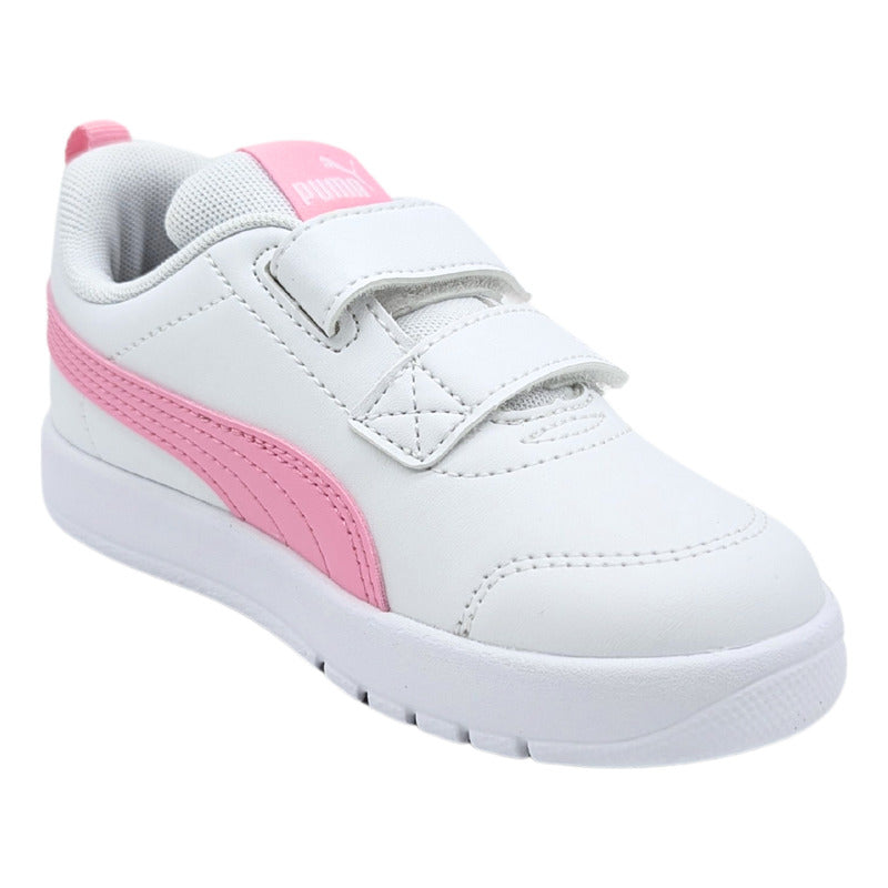 Tenis Puma Kinder Courtflex V3 V Inf Niña Blanco-rosa Tallas Pequeñas 310252 09