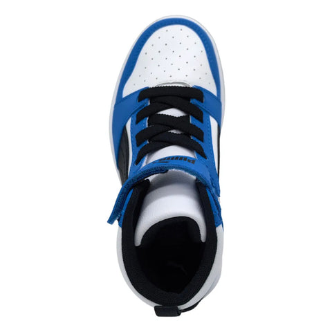 Tenis Puma Rebound V6 Mid Kids Blanco Azul Niños 393832 06