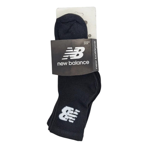 Calcetas New Balance Blanco Negro Pantorrilla 3 Pares Unisex Negro Liso 6-9 M