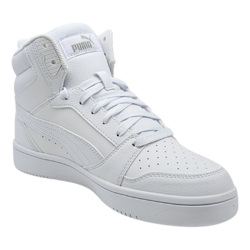 Tenis Juniors Puma Rebound V6 Mid Jr Blanco 393831 05 Joven 22 Al 25