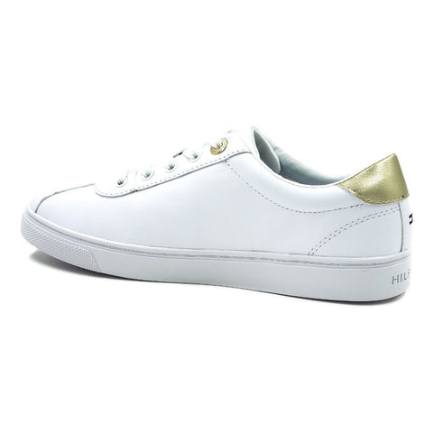 Tenis Tommy Hilfiger Casual Mujer Court Leather Piel Blanco