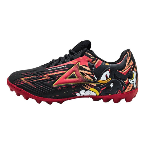 Tenis Pirma Turf 3073 Negro Rojo Sonic Infantil