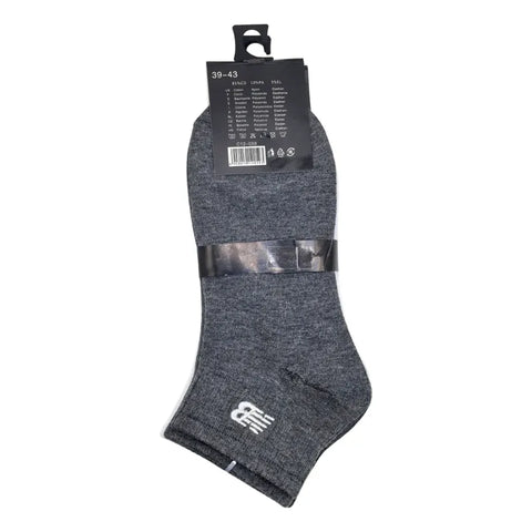 Calceta New Balance Mid Algodón Compuesto G-b Unisex Gris-blanco Liso 6-9 M