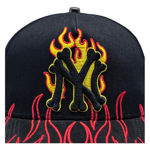 Gorra Cash Only Ny Flames 004 Negro Snapback Unisex