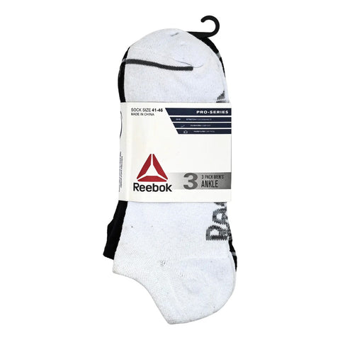 Calcetin Reebok Tin Deportivo De Algodón Hombre 3 Pack Blanco-negro Liso 41-46