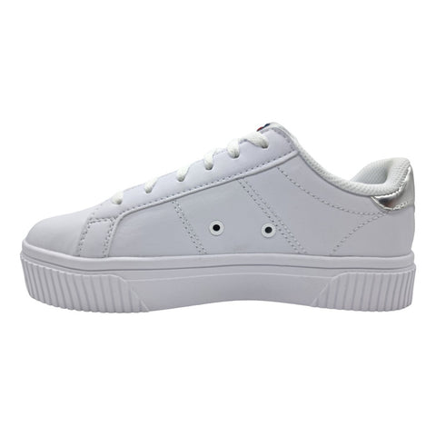 Tenis Urbano Casual Fila Para Dama Blanco-plata