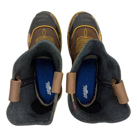 Botas Hombre Casco Acero Piel Botines Establo Modelo 579