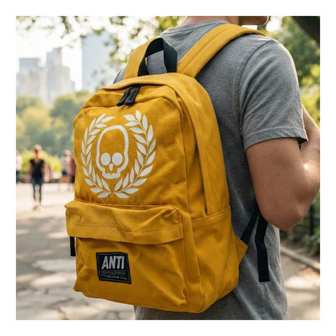 Mochila Antifashion Logo Mostaza Unisex 003