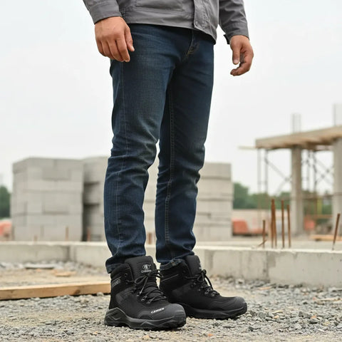 Botas Caribu 952d Negro Negro Con Casco Trabajo Dama