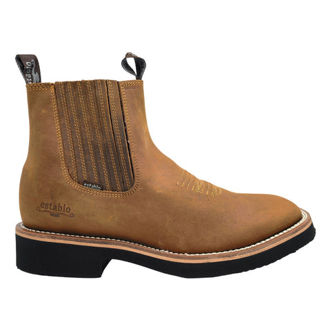 Bota Hombre Rodeo Vaquero Bulldog Cosida Piel Establo 982