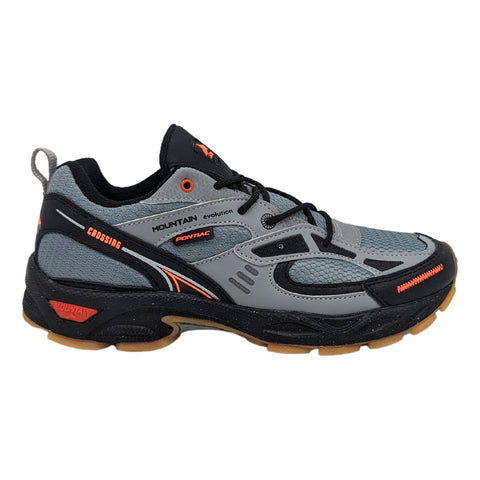 Tenis Pontiac Crossing Para Hombre Gris-negro-naranja 739