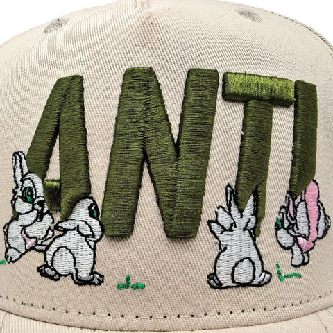 Gorra Antifashion Conejos Beige Verde Snapback 001