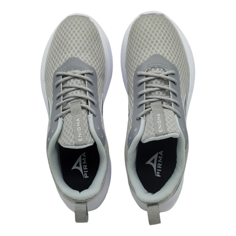 Tenis Pirma Originales Hombre Flexibles Para Correr Gris Y Blanco 8019