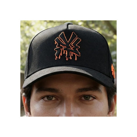 Gorra Cash Only Ny City Of Crime Negro Naranja Snapback 049