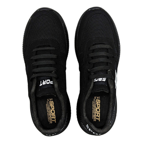 Tenis Jessy Love Sport Negro-negro-blanco 5001 Para Mujer