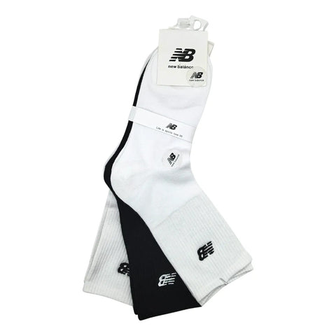 Calcetas New Balance Blanco Negro Pantorrilla 3 Pares Unisex Blanco Negro Liso 6-9 M