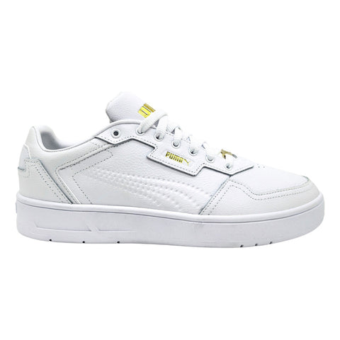 Tenis Puma Court Classic Lux Blanco Dorado 395019 01 Para Hombre