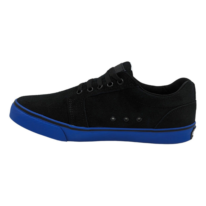 Tenis Skate Core Smith Piel Para Hombre Negro-azul 172615