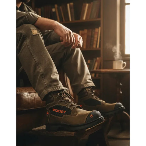 Bota De Seguridad E Industrial Casco Acero Boost 403g01 Cafe