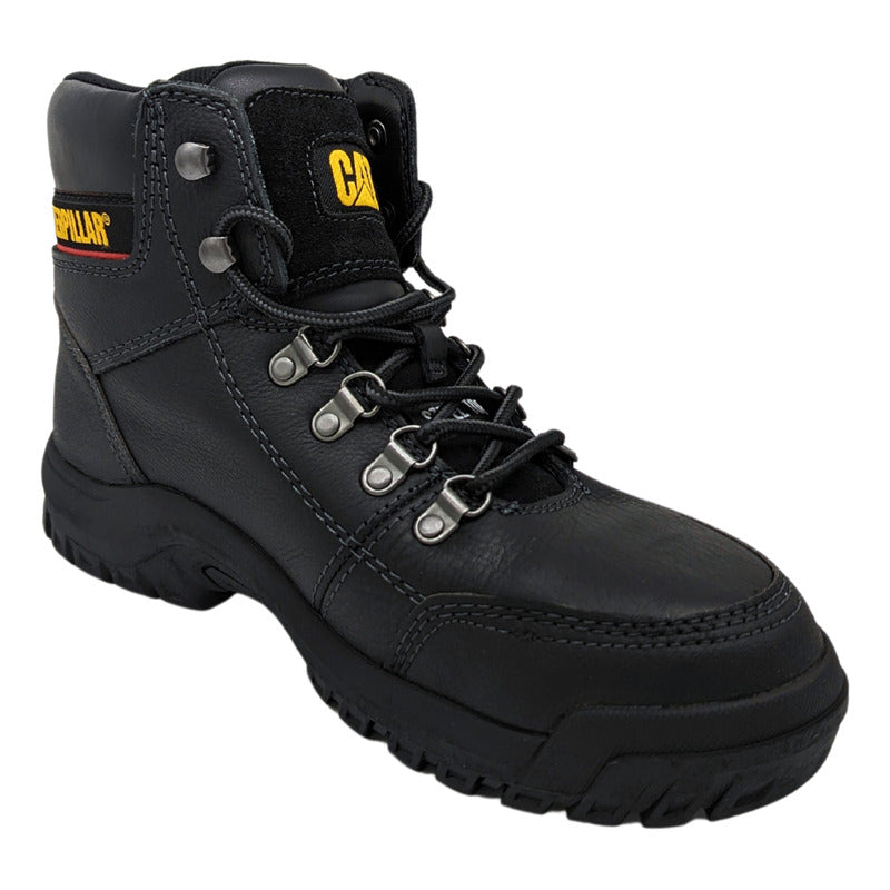 Botas Cat Piel Negras Outline St P90800 Para Hombre